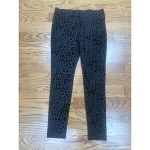 MeMoi Slimme Flocked Gray and Black Cheetah Leggings- M/L